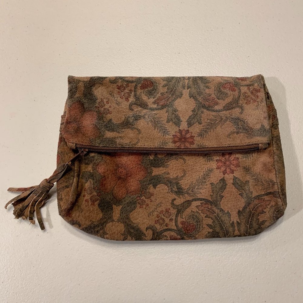 Suede Clutch Bag